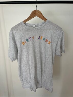 Gray 'DIRTY JEANS' Graphic Tee -- Claudia Oshrey The Toast Shirt